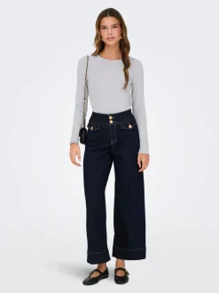 ONLEMILIA Høy midje Bred passform - beskåret Jeans
