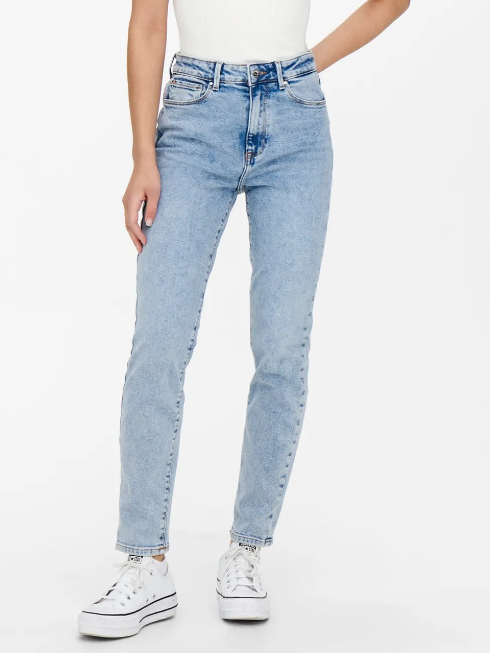 ONLEMILY Høy midje Straight Fit Ankellengde Jeans