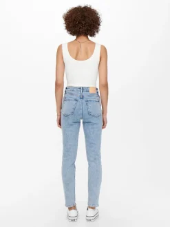 ONLEMILY Høy midje Straight Fit Ankellengde Jeans