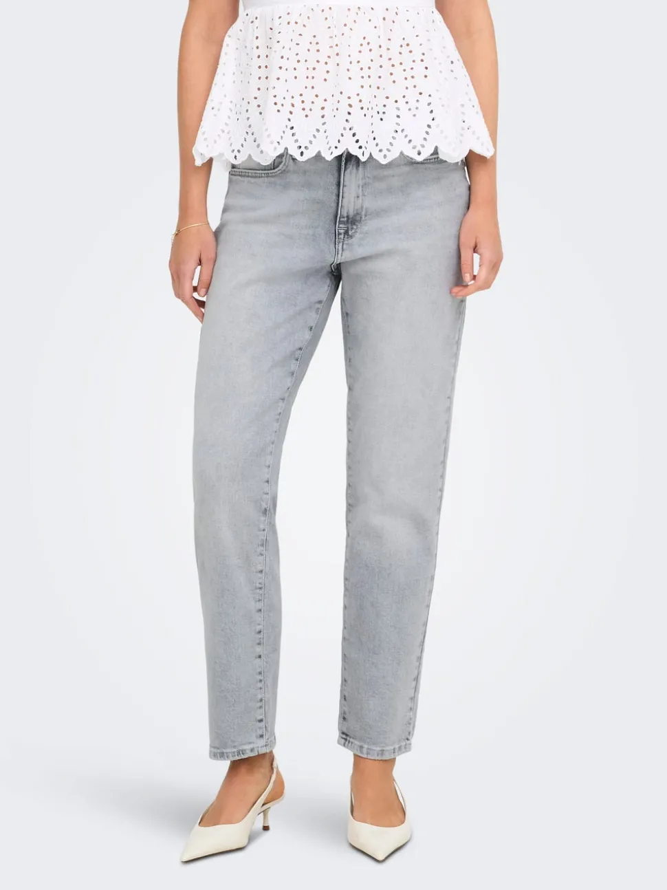 ONLEMILY Høy midje Straight Fit Ankellengde Jeans
