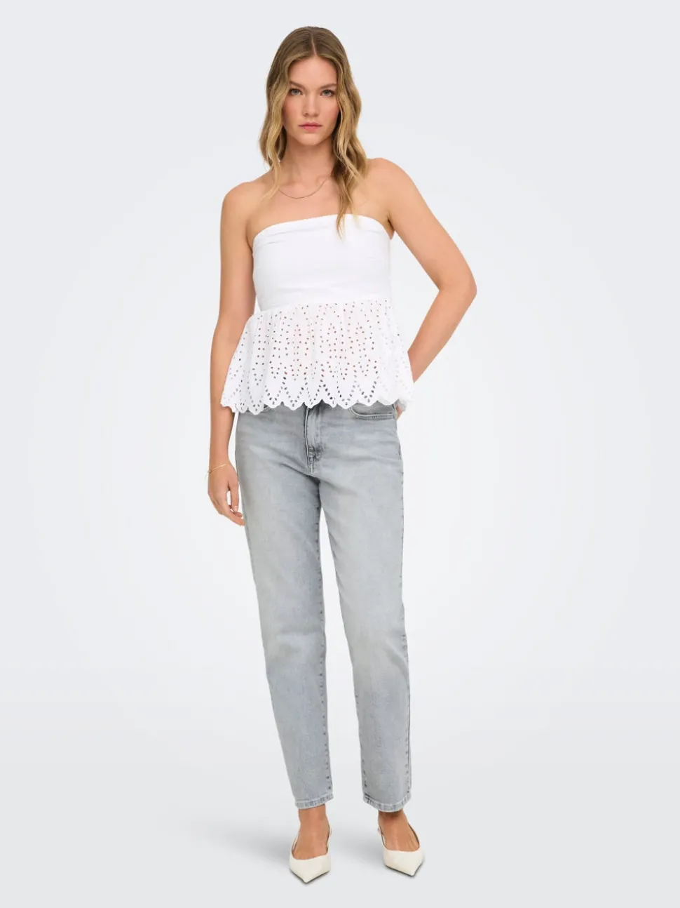 ONLEMILY Høy midje Straight Fit Ankellengde Jeans