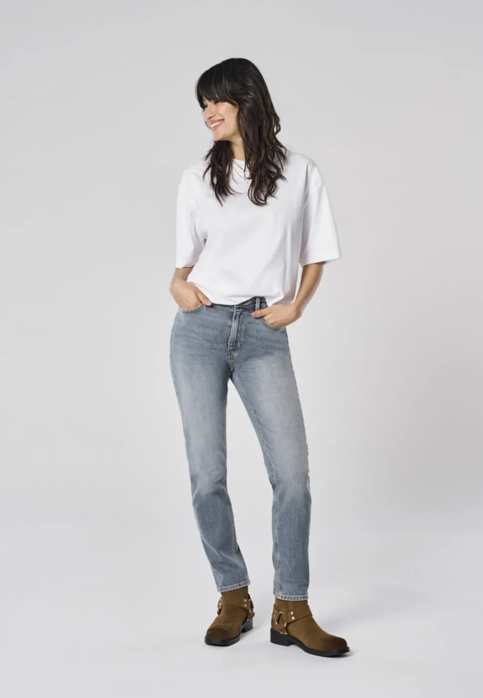 ONLEMILY Høy midje Straight Fit Ankellengde Jeans