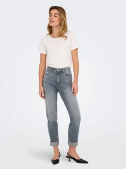 ONLEMILY Høy midje Straight Fit Ankellengde Jeans