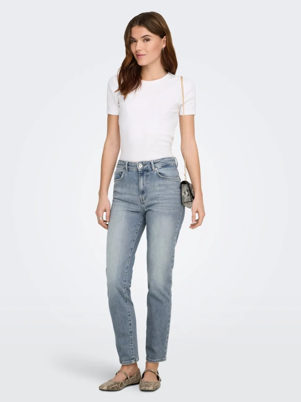 ONLEMILY Høy midje Straight Fit Ankellengde Jeans