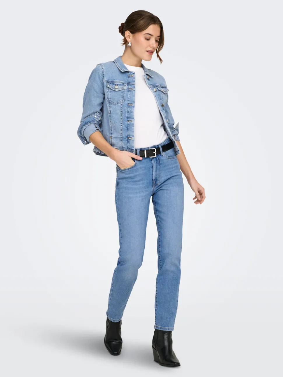 ONLEMILY Høy midje Straight Fit Ankellengde Jeans