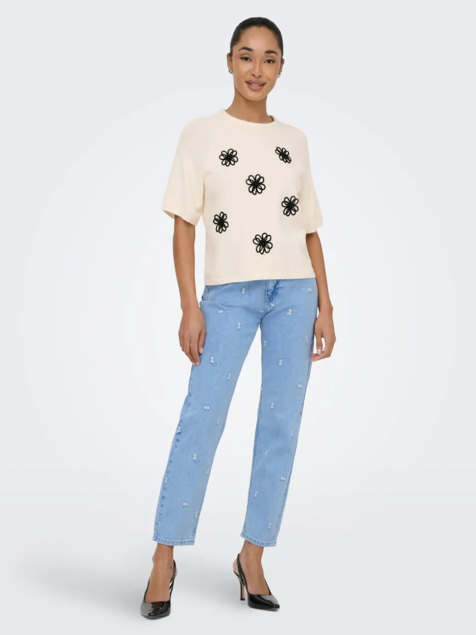 ONLEMILY Høy midje Straight Fit Ankellengde Jeans