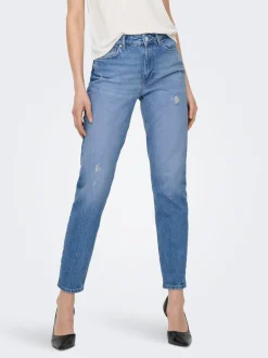 ONLEMILY Høy midje Straight Fit Ankellengde Jeans