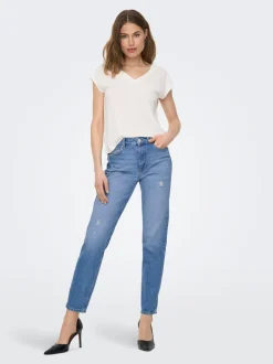 ONLEMILY Høy midje Straight Fit Ankellengde Jeans
