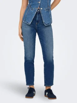 ONLEMILY Høy midje Straight Fit Ankellengde Jeans