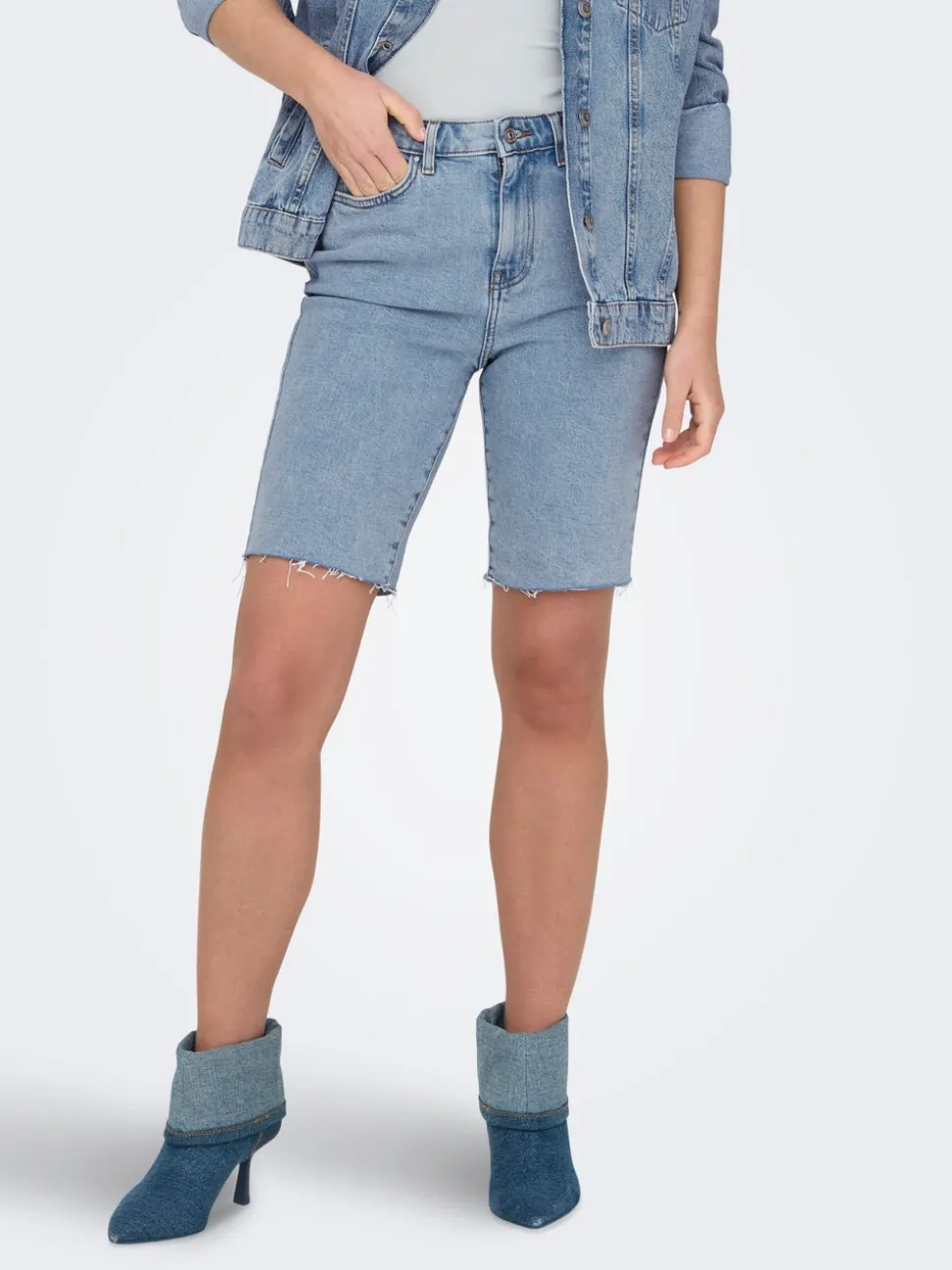 ONLEMILY Høy midje Straight Fit Denimshorts