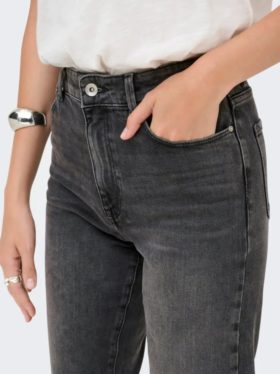 ONLEMILY Høy midje Straight Fit Ankellengde Jeans