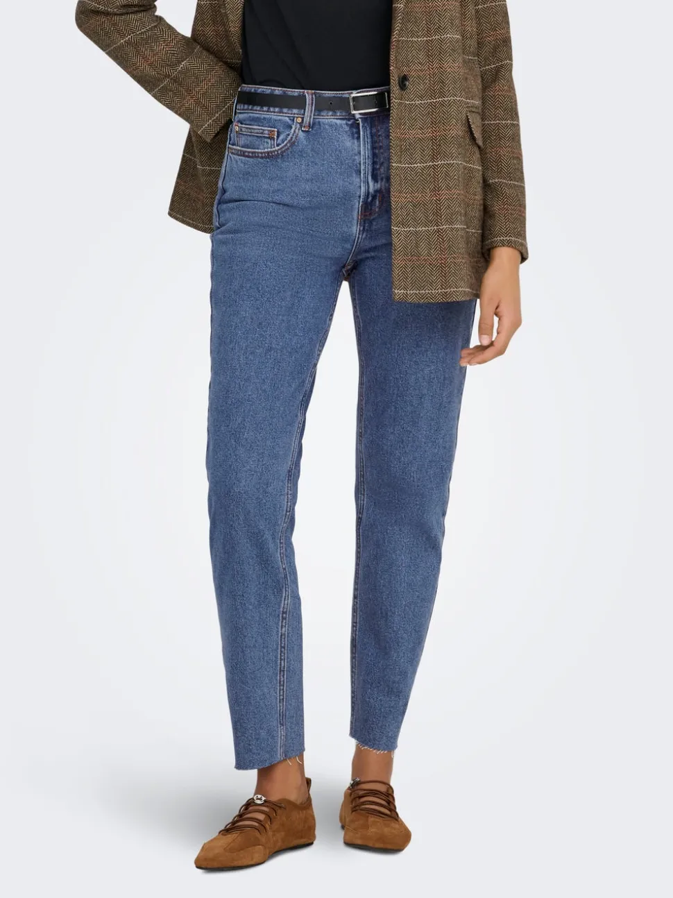 ONLEMILY Høy midje Straight Fit Cropped Jeans