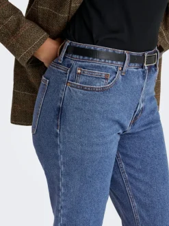 ONLEMILY Høy midje Straight Fit Cropped Jeans
