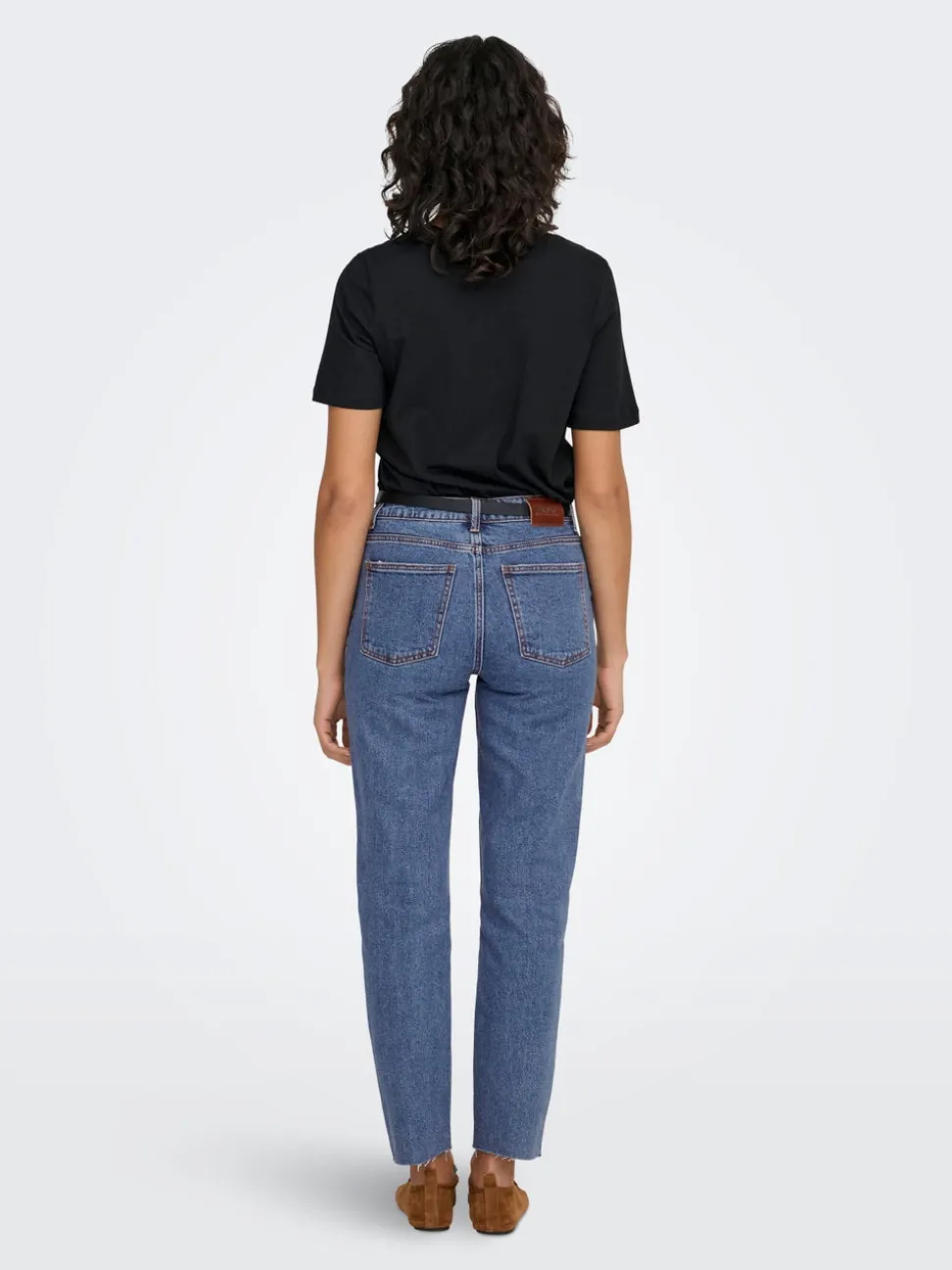 ONLEMILY Høy midje Straight Fit Cropped Jeans