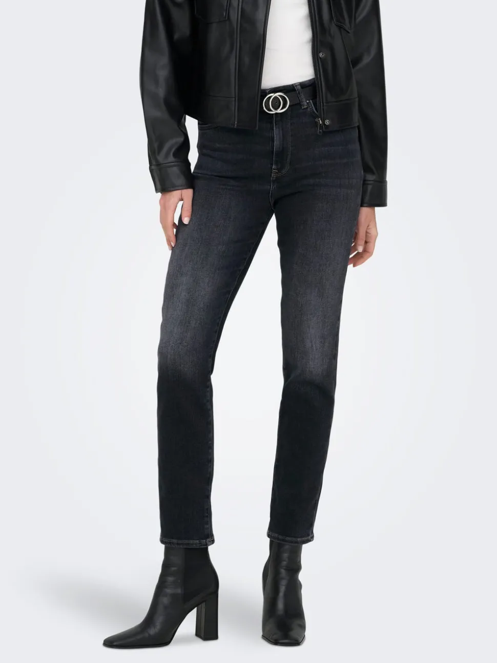 ONLEMILY Høy midje Straight Fit Ankellengde Jeans