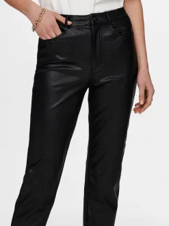ONLEMILY Regular Fit Bukse i kunstskinn