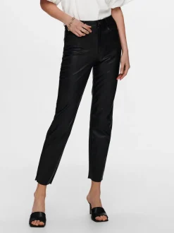 ONLEMILY Regular Fit Bukse i kunstskinn