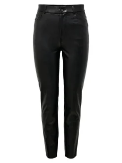 ONLEMILY Regular Fit Bukse i kunstskinn