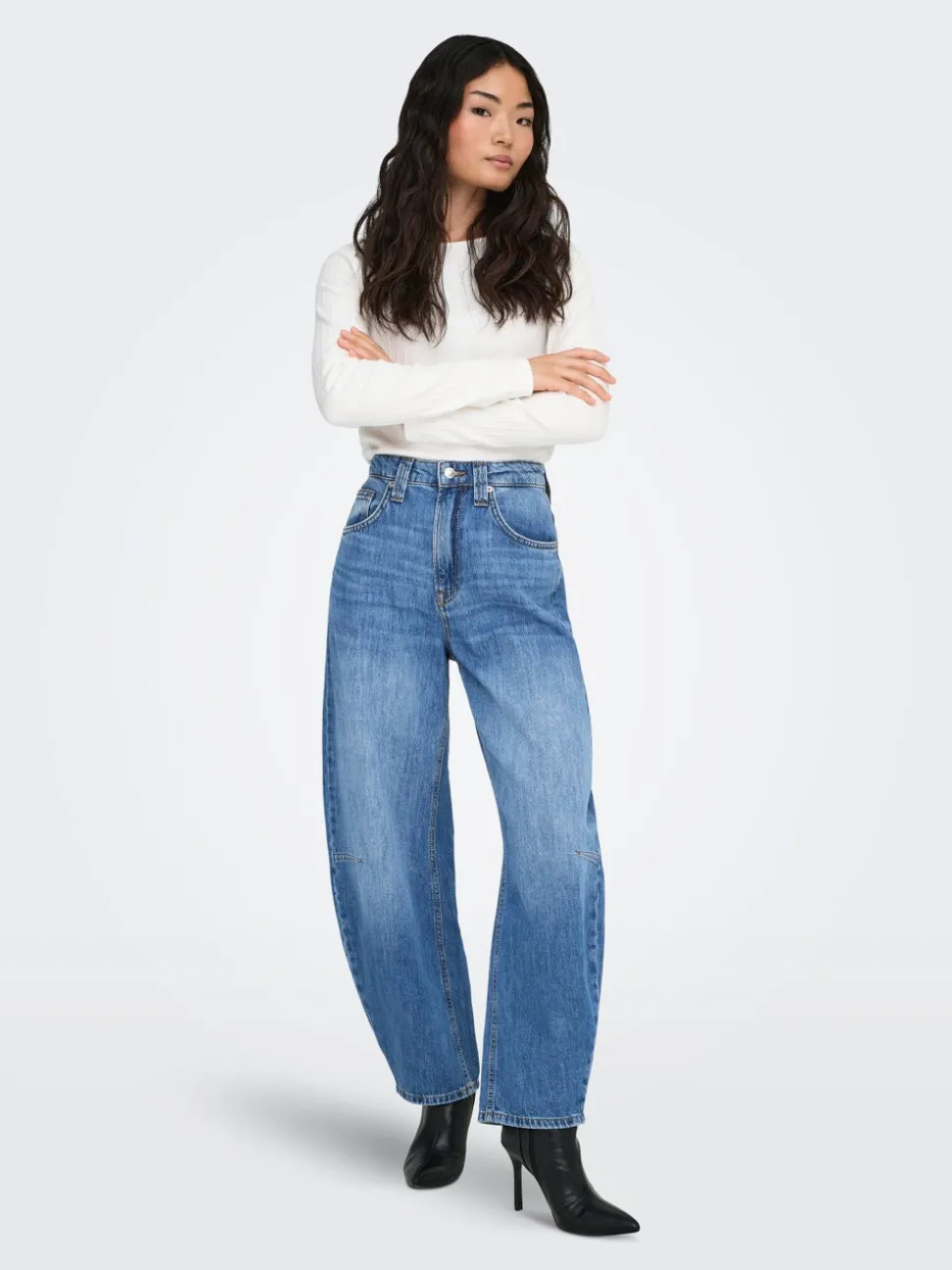 ONLFRANKIE Høy midje Barrel-passform Ankellengde Jeans