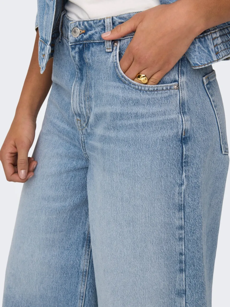 ONLHOPE Høy midje Cropped Fit Lang Jeans