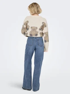 ONLHOPE Middels høy midje Wide Leg Fit Jeans