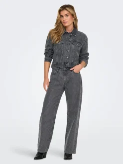 ONLHUDSON Middels høy midje Wide Leg Fit Jeans