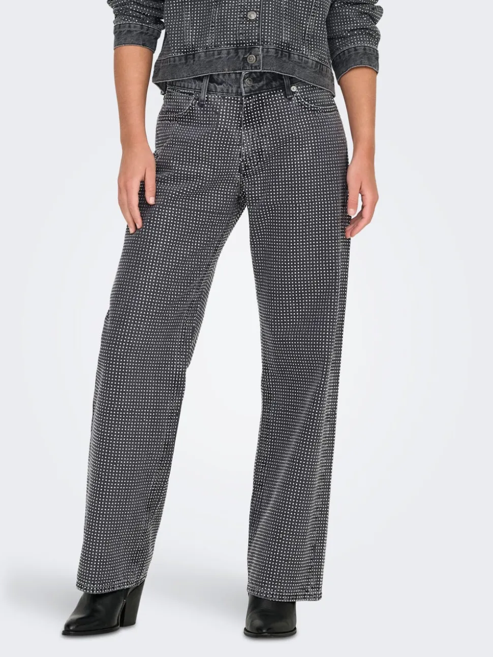 ONLHUDSON Middels høy midje Wide Leg Fit Jeans