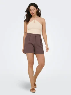 ONLITA Høy midje Regular Fit Lin Bermudashorts
