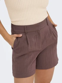 ONLITA Høy midje Regular Fit Lin Bermudashorts
