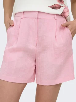 ONLITA Høy midje Regular Fit Lin Bermudashorts