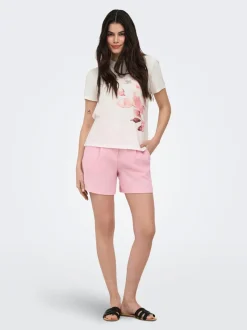 ONLITA Høy midje Regular Fit Lin Bermudashorts