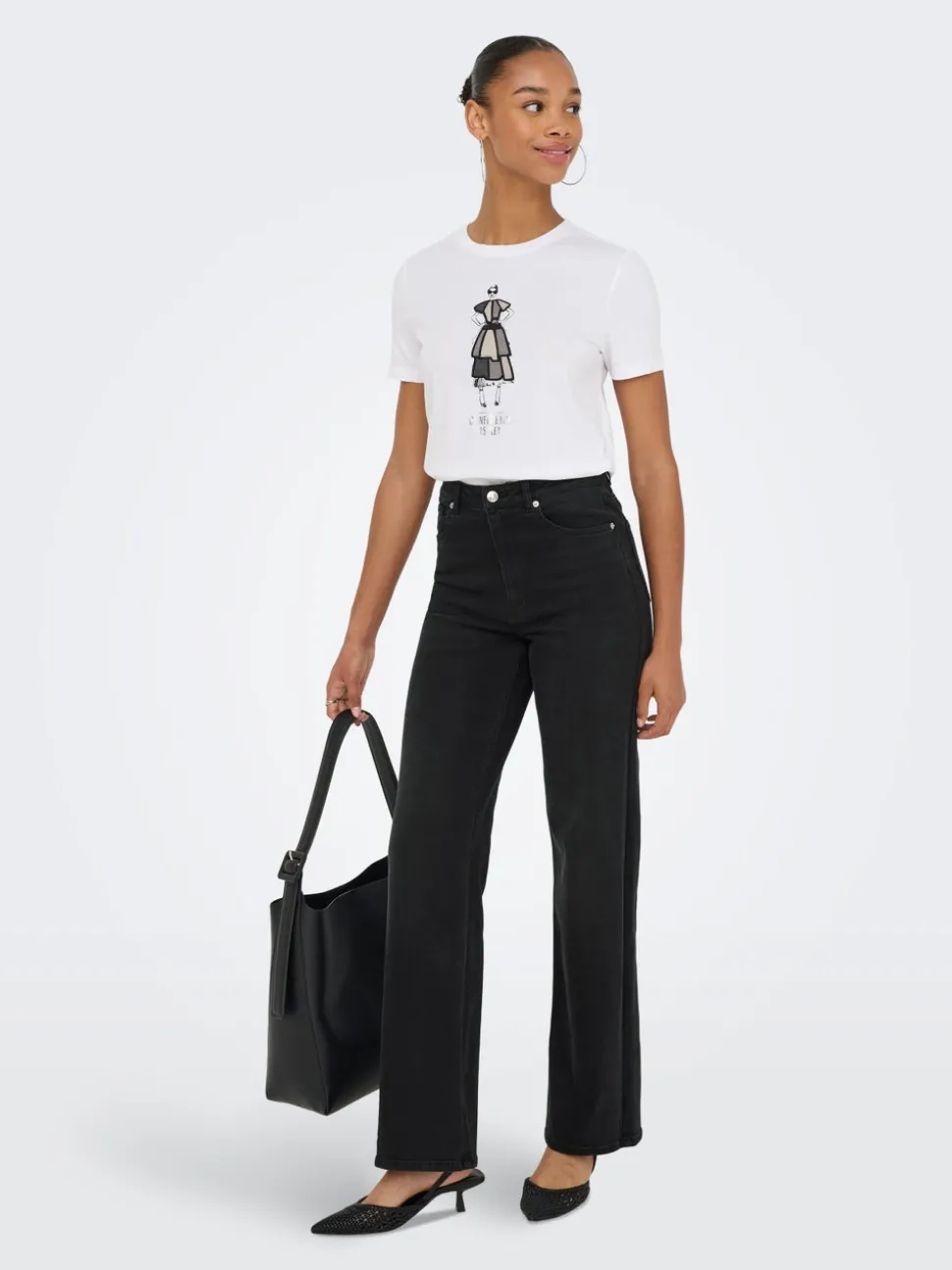 ONLJUICY-WAUW Høy midje Wide Leg Fit Jeans