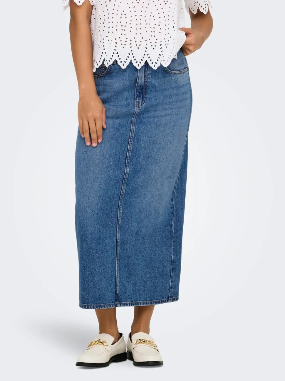 ONLLUMI Denim Denimskjørt Midiskjørt