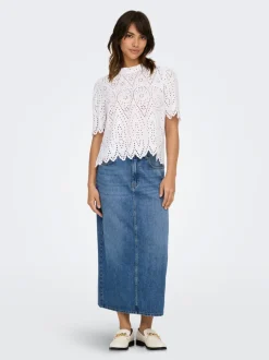 ONLLUMI Denim Denimskjørt Midiskjørt