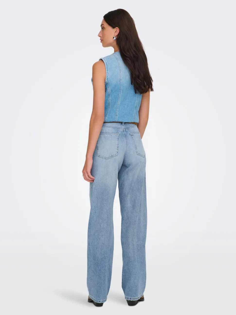 ONLMADDIE-O Høy midje Wide Leg Fit Jeans
