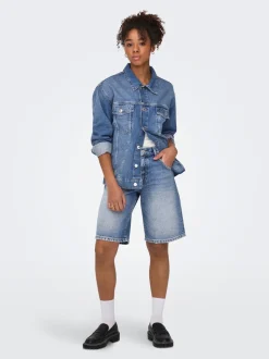 ONLMATE Middels høy midje Baggy Fit Denimshorts
