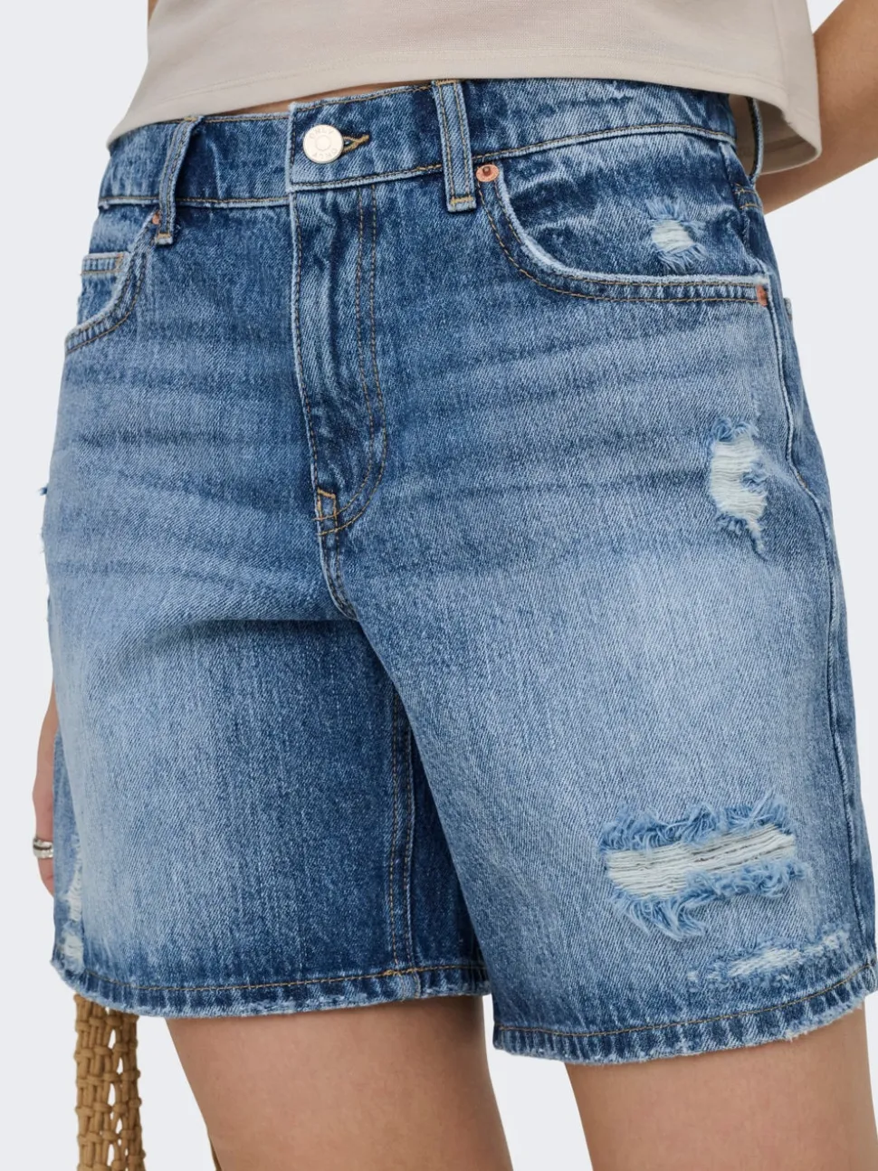 ONLMILTON Middels høy midje Regular Fit Denimshorts