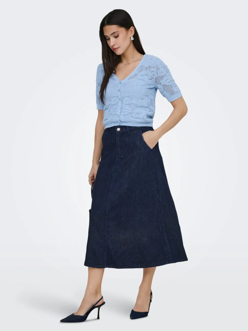 ONLMINDY Denim Denimskjørt Langt skjørt