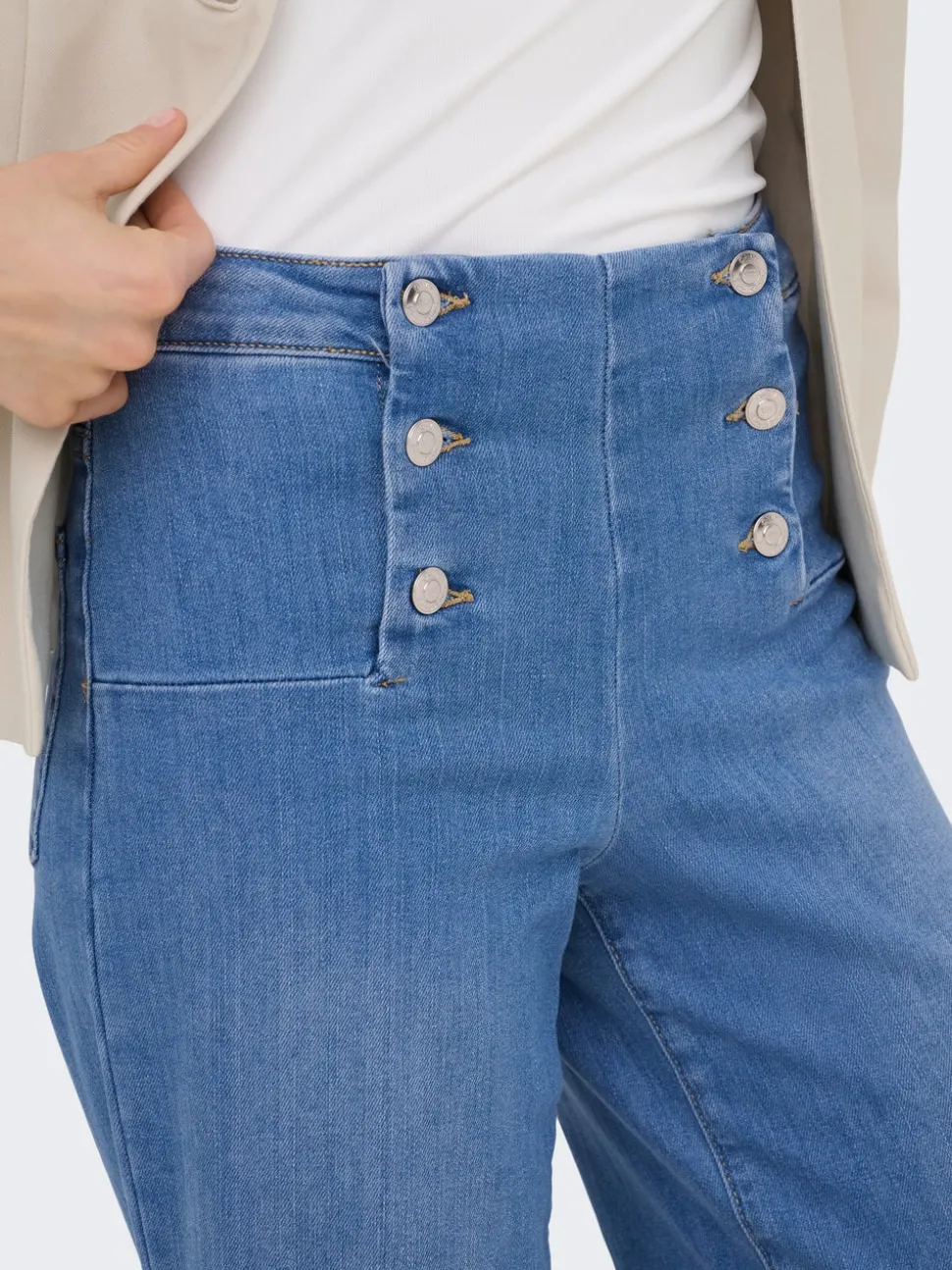 ONLNEW Høy midje Bred passform - beskåret Cropped Jeans