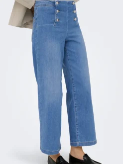 ONLNEW Høy midje Bred passform - beskåret Cropped Jeans