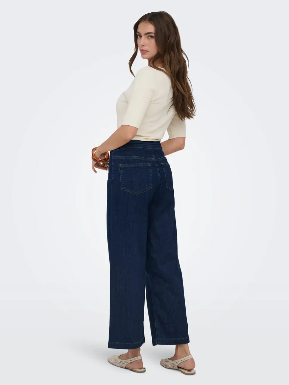 ONLNEW Høy midje Bred passform - beskåret Cropped Jeans