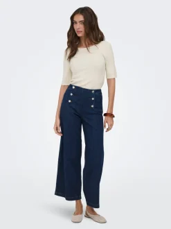 ONLNEW Høy midje Bred passform - beskåret Cropped Jeans