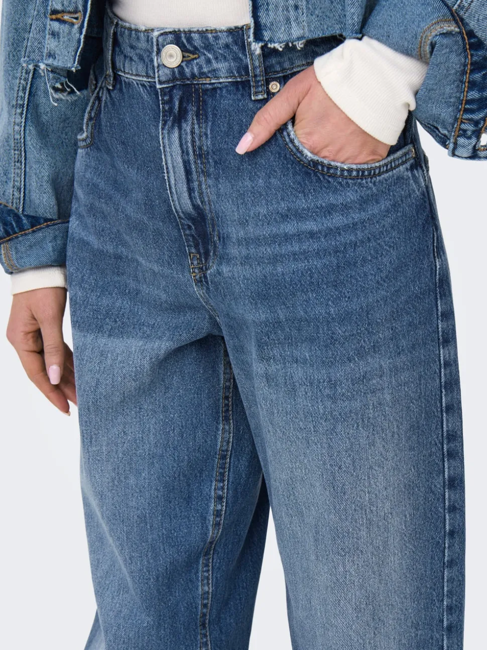 ONLNEXA Middels høy midje Baggy Fit Jeans