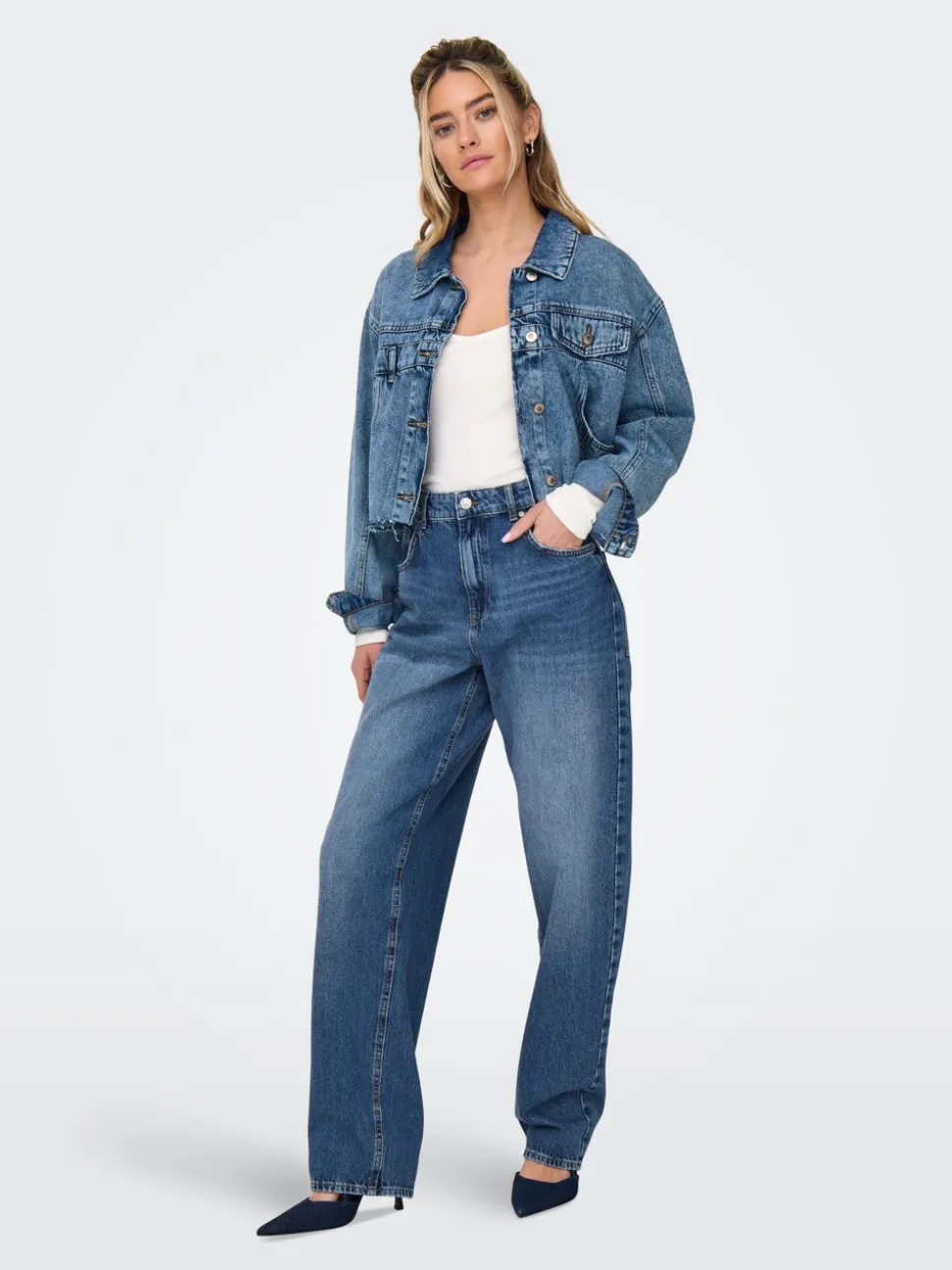 ONLNEXA Middels høy midje Baggy Fit Jeans