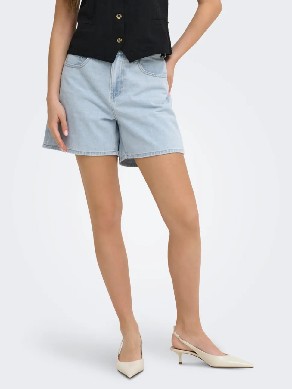 ONLPHINE Høy midje Regular Fit Denimshorts