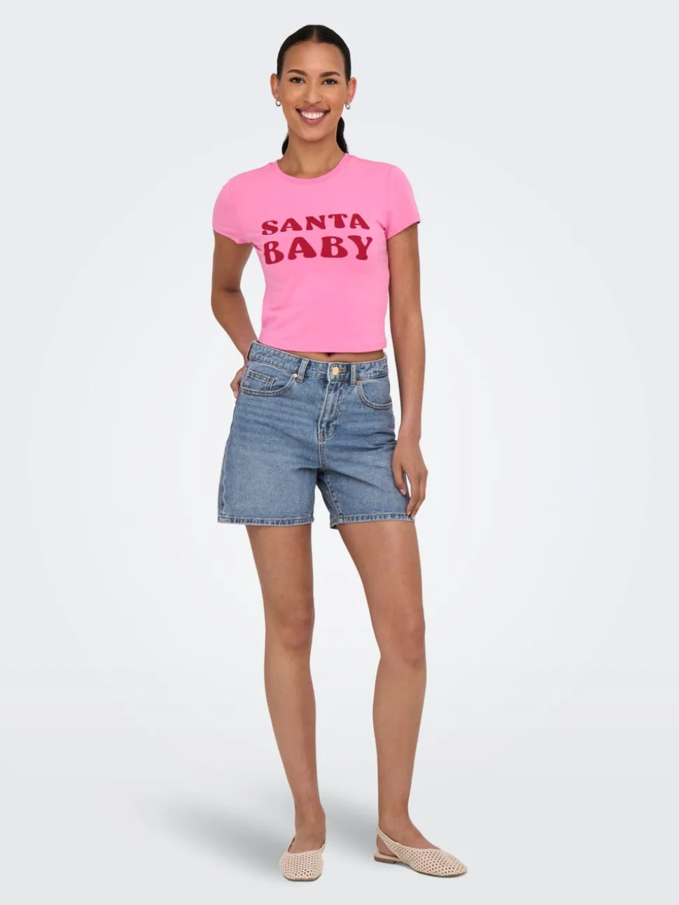 ONLPHINE Høy midje Regular Fit Denimshorts