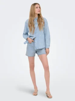 ONLPHINE Middels høy midje Regular Fit Denimshorts