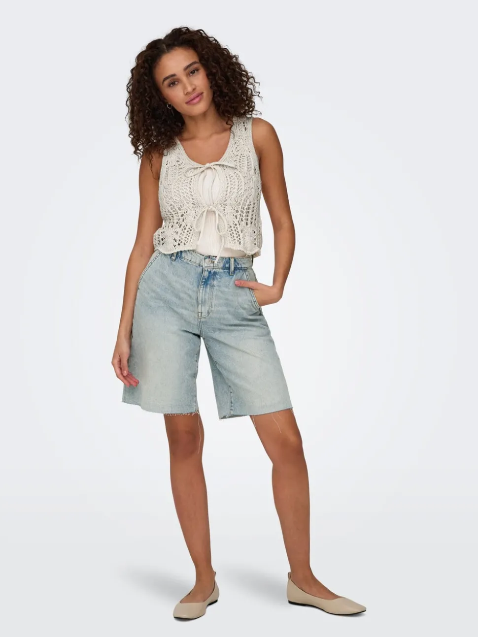 ONLRUTH Middels høy midje Loose fit Denimshorts