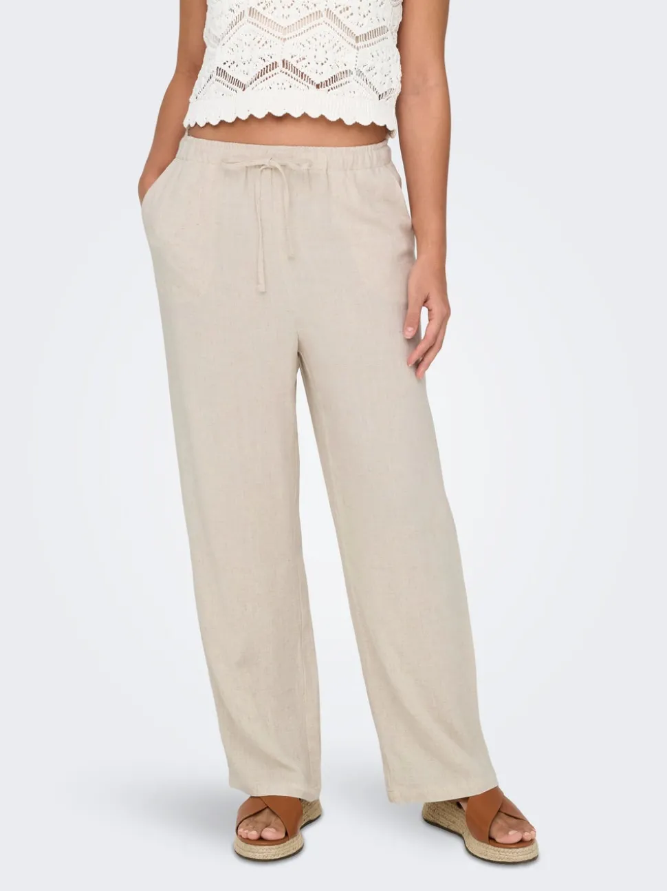 ONLSIESTA Straight Fit Lin Bukser