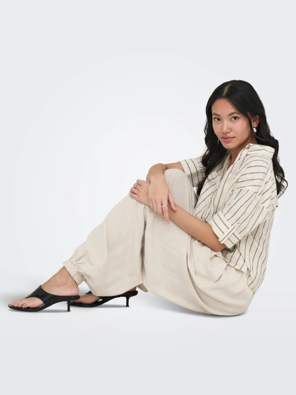 ONLSIESTA Wide Leg Fit Lin Bukser med vide ben